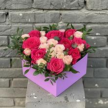 Цветочная композиция из Розы в коробке в Синегорье