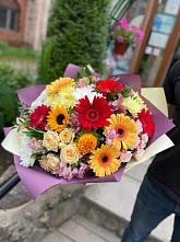 Букет цветов из:  Герберы, Ромашки, Хризантемы, Розы и Подсолнухи #REPLACE_PRED# Синегорье