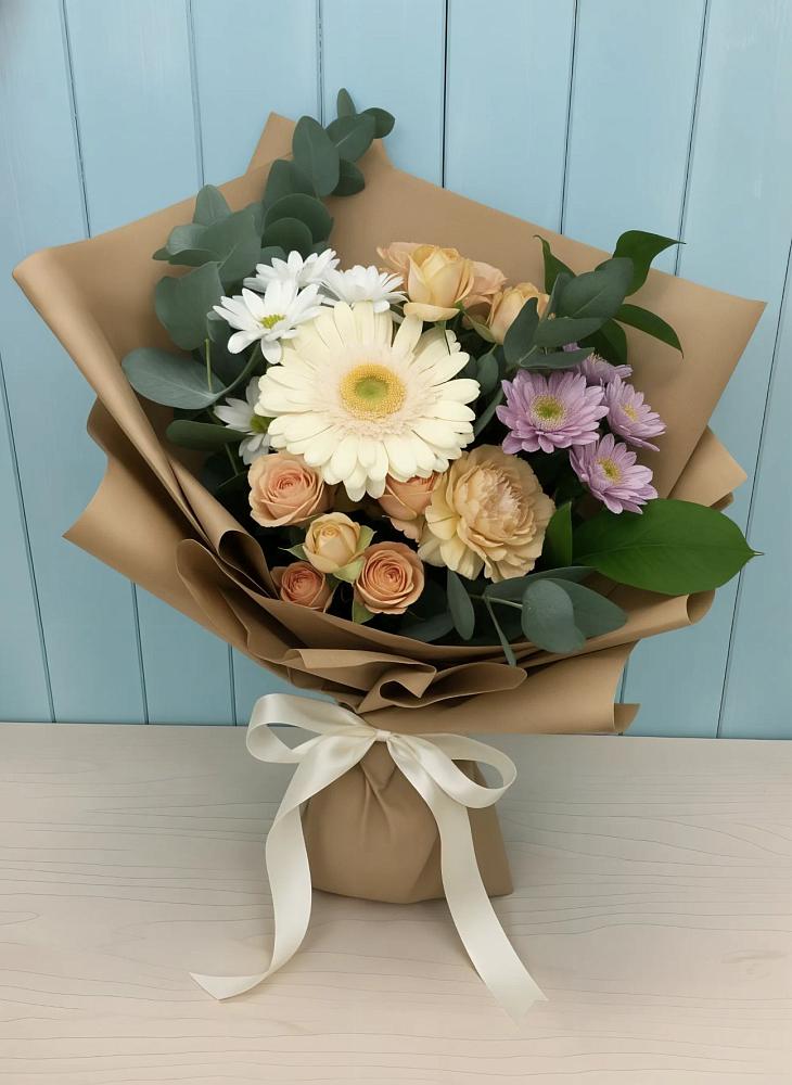 Букет цветов из: Герберы и Хризантемы в Синегорье
