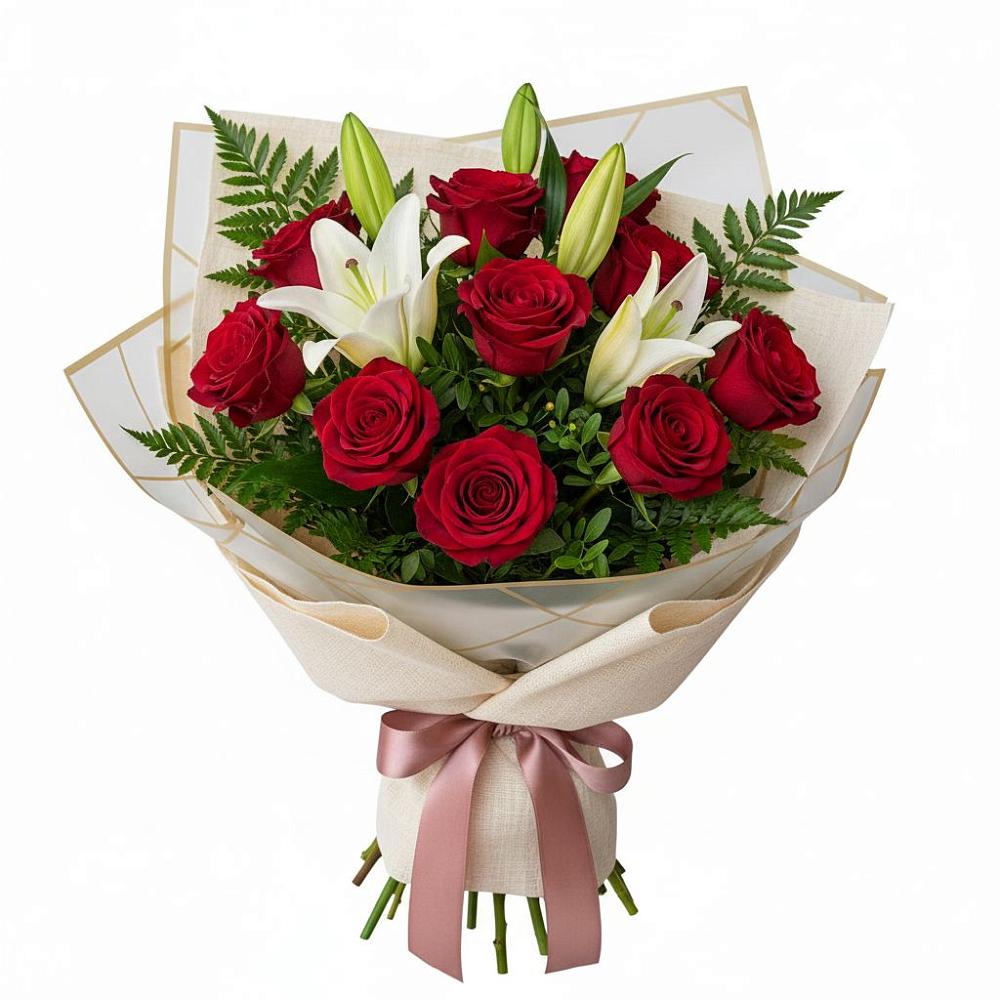 Букет цветов из: Лилии и Розы в Синегорье