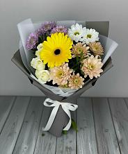 Букет цветов из:  Розы, Герберы и Хризантемы в Синегорье