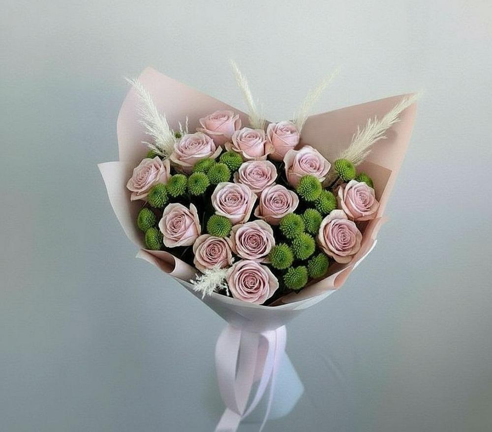 Букет цветов из: Розы и Хризантемы в Синегорье