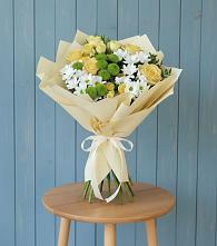 Букет цветов из:  Хризантемы и Розы #REPLACE_PRED# Синегорье