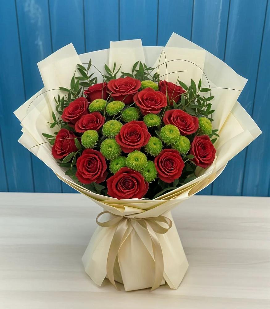 Букет цветов из: Розы и Хризантемы в Синегорье